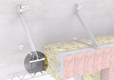 Prefabricated lintel with MOSO® anchor channel MBA-ES set in concrete