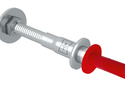 Beispiel einer Kunststoffaussparungshülse mit Nagelrand an einer Druckabstüzung