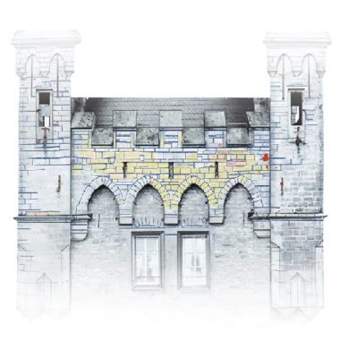 Sketch of the area to be restored Photo: Blauer Turm, Bad Wimpfen - Sketch