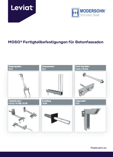 Katalog MOSO® Fertigteilbefestigungen für Beton Katalog Fertigteilbefestigungen für Betonfassaden