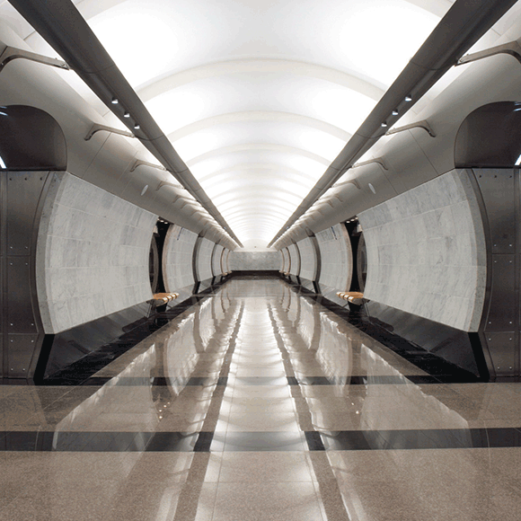 Tunnelbild Moskau, Metro-Station „Mezhdunarodnaya“