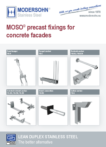 Catalogue MOSO® Precast fixings for concrete facades