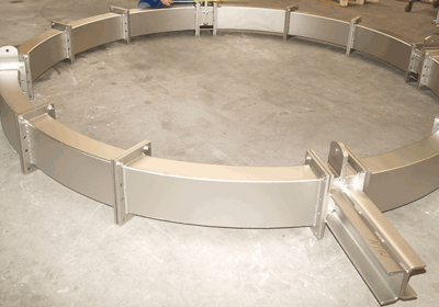 Lean Duplex stainless steel mounting ring for the foundation of the Herkules statue in Kassel